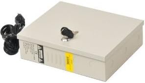 VideoSecu 9 Channel Port 12V DC Key Lock CCTV Security Camera Distributed Power Supply Box for Home Surveillance System with Lock and Power Pigtails BPW