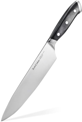 SimCoker Chef Knife – Sharp 8-Inch Knife, German High Carbon Stainless Steel, Professional Chopping Knife, Ergonomic Pakkawood Handle, 2-Year Warranty