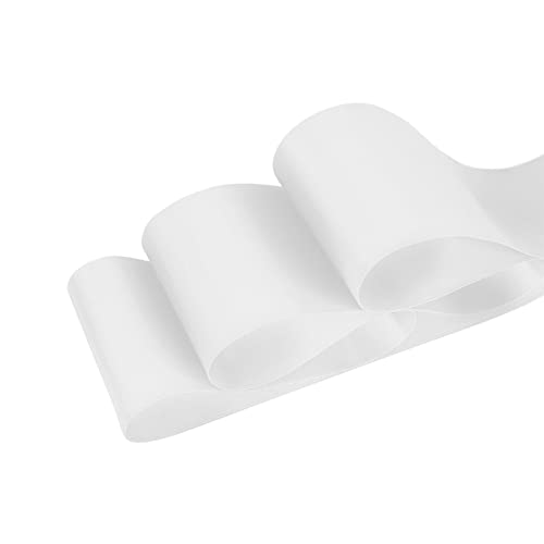 Image of LIUYAXI White Double Faced Satin Ribbon, 3 inch X 10 Yards, Solid Fabric Ribbons Roll for Wedding Invitations, Bridal Bouquets, Sewing, Party Decorations, Gift Wrapping and More