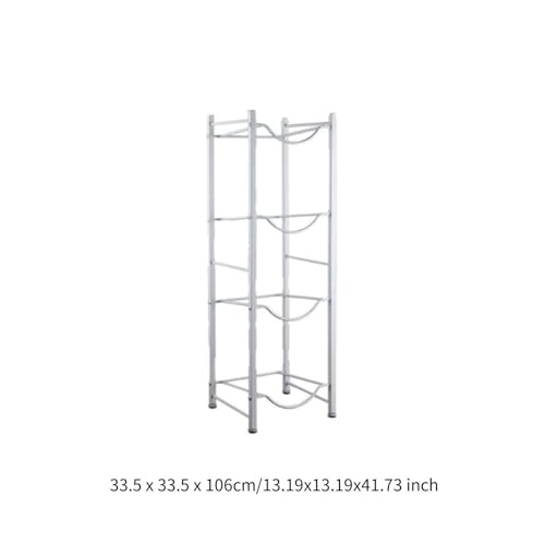 Étagère carafe d'eau 4 niveaux en métal argenté robuste et modulable - 6