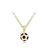 Delicado collar con colgante de fútbol 3D para mujeres, niñas y hombres, unisex, ajustable, para fanáticos del fútbol de la suerte, deportes, atletas, collares de cadena, collares de moda, elegantes