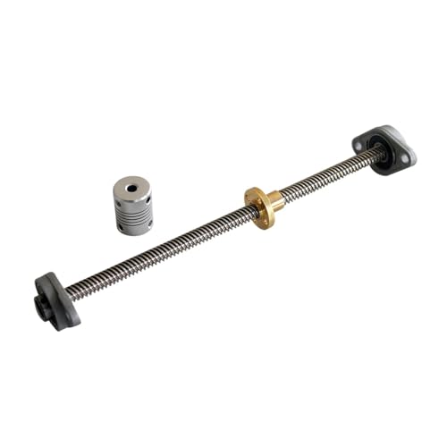 Metal Ball Screw nut Lead 8mm T8 Lead Screw Length 1000mm 1200mm Brass Nut +D19L25 Flexible Shaft Coupling 5 * 8mm+2PCS Horizontal Bearing KFL08(1000mm)