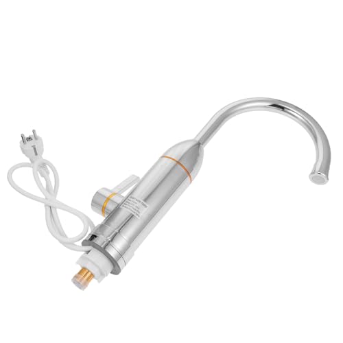 CRILSTYLEO Grifo Eléctrico De Agua Caliente Instantáneo Para Cocina Calentador De Agua De Acero Inoxidable Con Pantalla Digital Compatible Con Voltajes AC220 a AC240 Conexión Tipo EU
