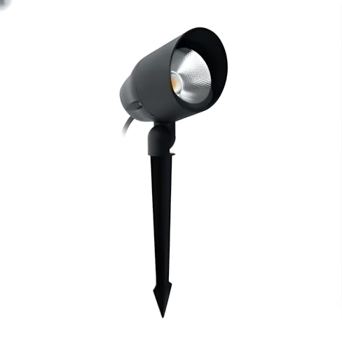 Image of FILLISKA LED Modern Outdoor Spike Light, Warm White, IP65 Waterproof, Garden Pathway Landscape Lighting (Black Spike-708)