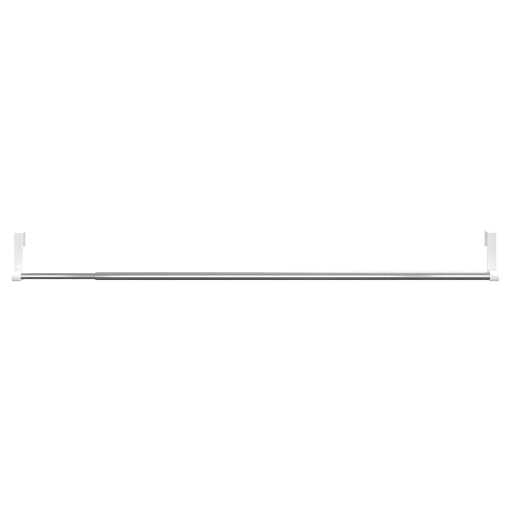 Lot de 2 tringles à rideaux télescopiques réglables en aluminium - 60-105 cm - Blanc et argenté - Pour fenêtre