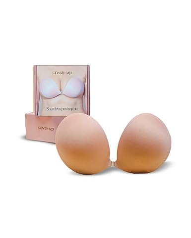 Invisible Seamless Adhesive Bra for Women | Strapless Backless Sticky Bra | Reusable Silicone Adhesive Bra with 2 Nipple Pasties