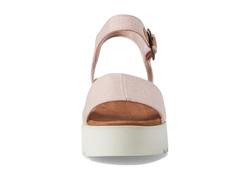 Image of TOMS Women's Diana Wedge Heel Sandal, Leather Upper, Rope-Wrapped Midsole, Adjustable Strap, Buckle, OrthoLite Insole