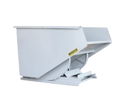 3 Cubic Yard Standard Self Dumping Hopper-4000lb Capacity-Gray