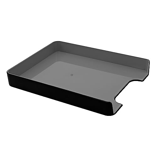 Bac à courrier Advantus Fusion plateau de bureau bicolore noir et gris