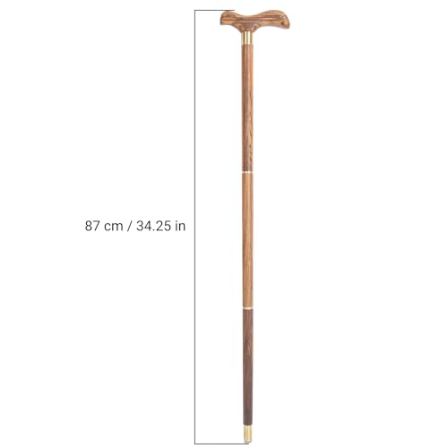 Bengala dobrável profissional, bengala de madeira de ébano com cabo em T Bengala dobrável Bengala au