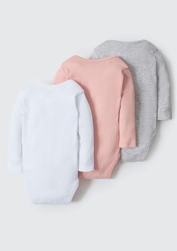 Kit Com 3 Bodies Bebê Unissex Em Ribana - Rosa 01-03M