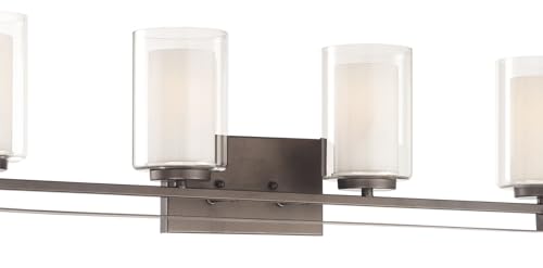 Image of Minka Lavery 6104-172 Parsons Studio Vanity Bath Light, 4-Light, 400 Total Watts, 32.5-in H x 8.75-in W, Smoked Iron
