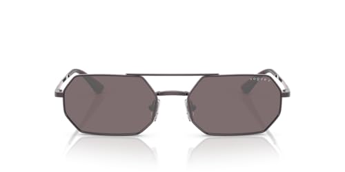 Vogue Eyewear Women's VO4329S Octagonal Sunglasses, Light Violet/Polarized Pink Flash Silver, 55 mm