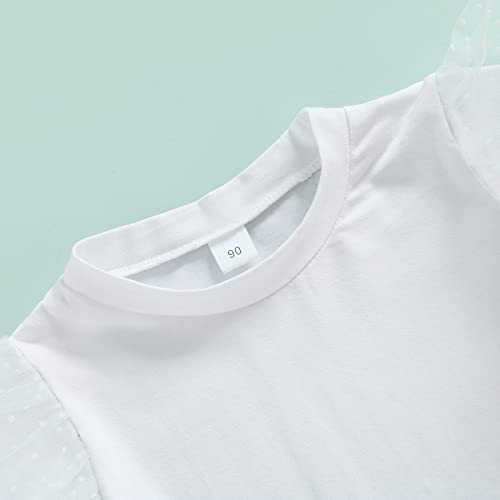 Mainesaka Toddler Baby Girls Smell The Rose T Shirttops + Denim Skirts Clothing Outfit Set (18-24Months,V-White Lace) #TOP3