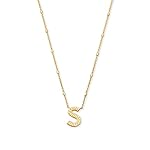 Kendra Scott Letters A-Z Pendant Necklace for Women, Fashion Jewelry, 14k Gold-Plated Brass