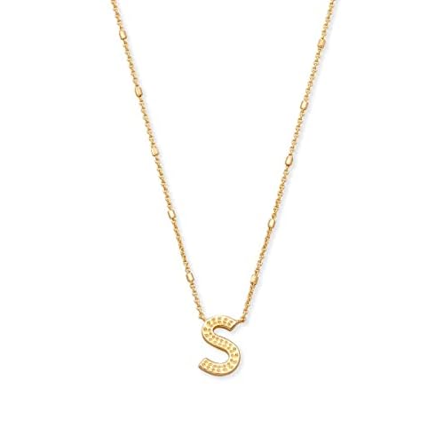 Kendra Scott Letters A-Z Pendant Necklace for Women, Fashion Jewelry, 14k Gold-Plated Brass