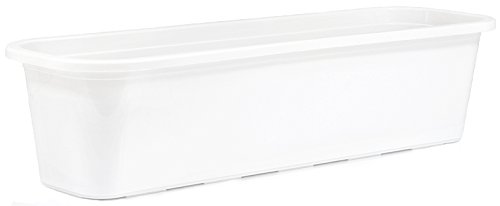 Wamat Blumenkasten + Untersetzer Blumentopf Balkonkasten 4 Größen 8 Farben Neu ! (80 cm, weiß)