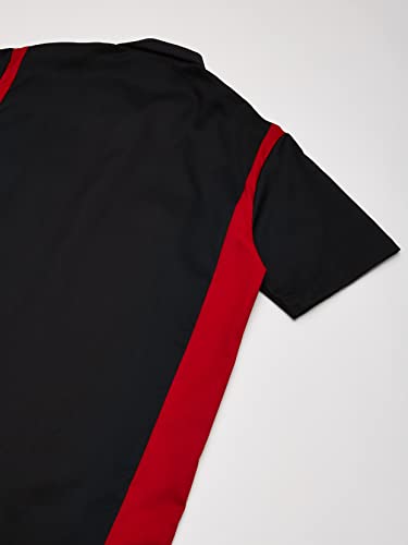 Dickies Men's Short-Sleeve Two-Tone Work Shirt, Black/English Red, Large #TOP6