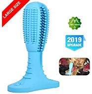 Fine-Pets Dog Toothbrush Teeth Cleaning Chew Toy - Dog Toothbrush Stick - Puppy Dental Care Toothpaste Accessory - Nontoxic Natural Rubber Bite Chew Toys for Small Large Dogs Pets (Large, Blue)