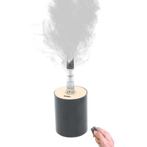 Tragbare Nebelmaschine Nebelmaschine für den Außenbereich batteriebetrieben mit kabelloser Fernbedienung für DJ Party Disco Wedding Halloween Geschenk (Schwarz Rund)