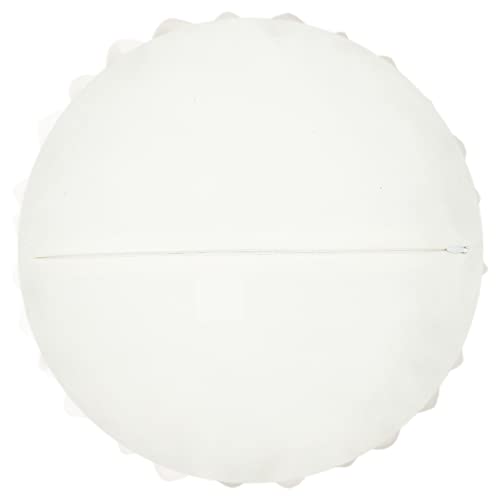 Jwh White Sunflower Throw Pillow Cover Aesthetic Decorative 3D Flower Accent Pillow Case Handmade Floral Pillowcase Round Cushion Home Bedroom Bed Couch 14 Inch With Insert #TOP1