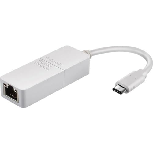 D-Link Adattatore di Rete da USB 3.0 a Gigabit 10/100/1000 Mbps su Connettore RJ45, Alloy Steel, Bianco, USB-C