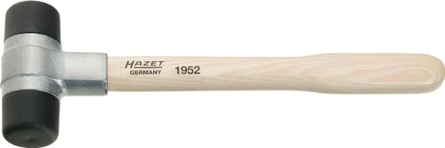 Martillo de plástico HAZET 1952-50 I Cabeza de martillo de 50 mm I Cabezas intercambiables de Desmopan, mango robusto de fresno, maza de cara blanda para diversas aplicaciones
