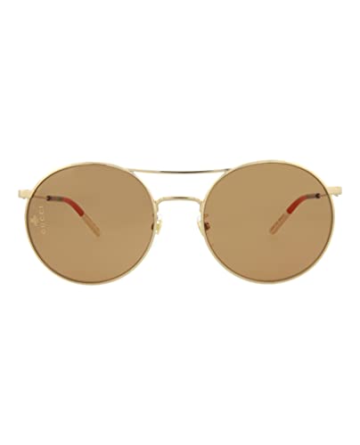 Gucci Round/Oval Sunglasses Gold Gold Brown Luxury Eyewear Made In Italy Metal Frame Designer Fashion for Everyday Luxury