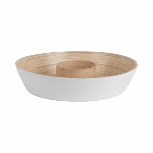 Present Time Puro Chip & Dip Bol rond en bambou Blanc Ø 30 cm