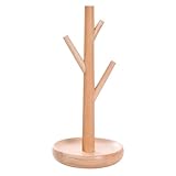 FOYTOKI Estante de Joyería de Madera Forma de Árbol, Organizador para Collares y Pendientes, Expositor de Accesorios Pequeño, Soporte para Anillos y Pulseras, Uso en Tocador y Tienda