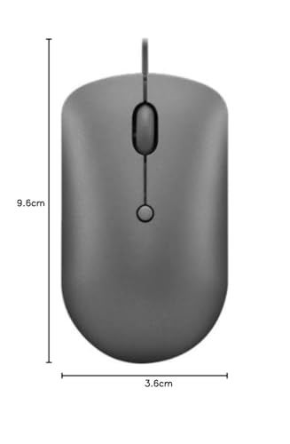 Image of Lenovo 540 USB-C Wired Compact Mouse, 4 Button, Adjustable 2400 DPI, Left or Right Hand, GY51D20876, Storm Grey