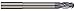 Micro 100 BLRM-200-4X Ball End Mill - Reduced Neck, 20 mm Cutter Dia, 38 mm LOC, 100 mm Reach, 19.5 mm Neck Dia, 4 Fl, 20 mm Shank Dia, 150 mm OAL, AlTiN