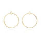 50pcs Adabele Brushed Raw Brass 25mm Large Round Circle Pendant Drop Connector Link 2-Hole Earring Findings Unplated/Uncoated for Craft Jewelry Making CF-A4