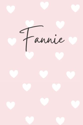 Fannie Notebook: Pink Fannie Notebook, Heart Design Personalized Pink Pattern Lined Journal, Fannie Name Diary