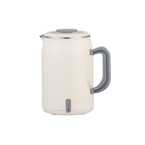 電気ケトル ポータブル小型トラベルケトル 600ML 持ち運びやすい 400W 低消費電力 快速沸騰 沸騰後自動OFF 空焚き防止 携帯湯沸かし器 旅行用 非常時に便利 汚れずに簡単に掃除でき (アイボリーホワイト,シングルポット)