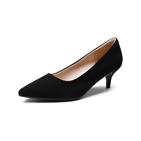 DREAM PAIRS Damen Klassische Pumps mit Stiletto und Spitzen zulaufenden Absätze Hochzeit Arbeitschuhe Moda-E Schwarz-Nubuck Größe 39 Cover