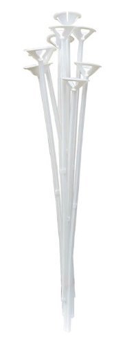1 Piece Child Safety Balloon cup and stick holder. (best option instead of helium) (White, QTY: 25)