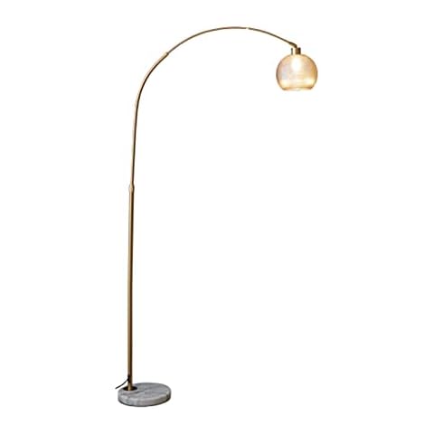 SYALEO Floor Lamp LED Fishing Lamp Floor Lamp Modern Study Living Room Bedroom Bedside Lamp Marble Base Lamp Glass Shade Floor Light for Reading (Color : Pineapple pattern cover) Cover