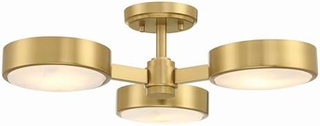 Crystorama Orson 3 Light Modern Gold Semi Flush Mount