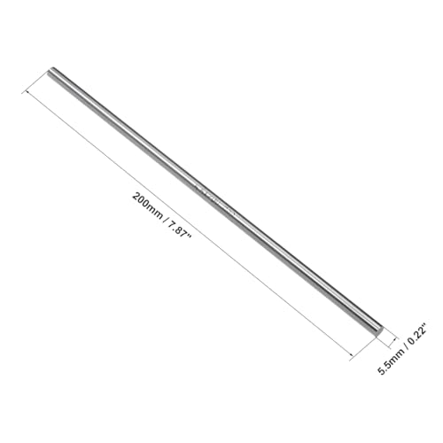 sourcing map 2Stk. Rund Stahlstange 5.5mm HSS Drehmaschine Stangenmaterial Werkzeug 200mm Lang für Wellen Zahnrad Bohrmaschine Drehende Miniaturachse Zylinderstift DIY Bastelwerkzeug
