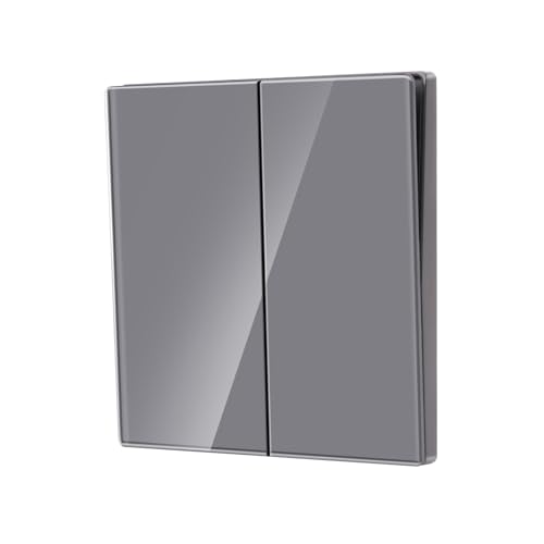 CNBINGO Big Rocker Button Switch, Glass Wall Plate, Electrical Double Light Switch - Image 3