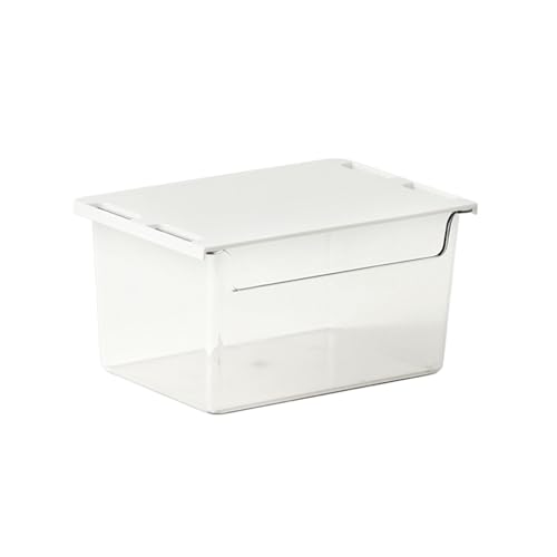 Generico Cajón para colgar debajo del escritorio, cajón bajo el escritorio, cajón extraíble perforado | Armario ropero transparente, cajonera de almacenamiento para papelería y