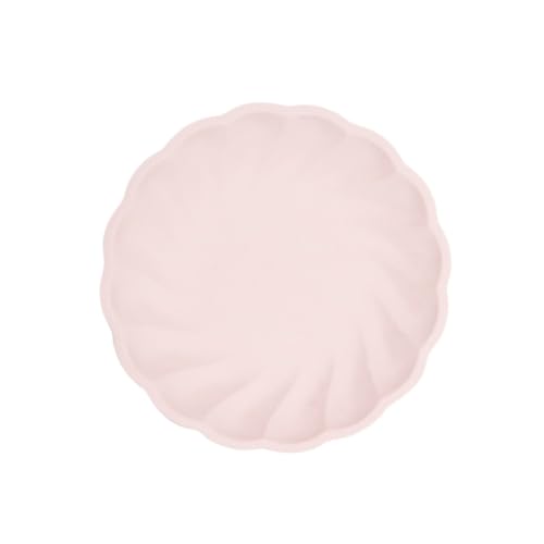 Amscan - Lot de 6 assiettes rondes Vert Decor, 18,8cm, rose, Vaisselle de fête en matières premières Rapidement renouvelables, pour Les Anniversaires, Les barbecues, Les jubilés, etc.