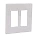 Arrow Hart Pjs262 Decorative Screw less Wall Plate, 2 Gang, 4-1/2 In L x 4.56 In W x 0.08 In T, White