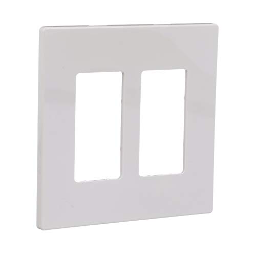 Image of Eaton PJS262W Decorator Screwless Wallplate, 2-Gang, White