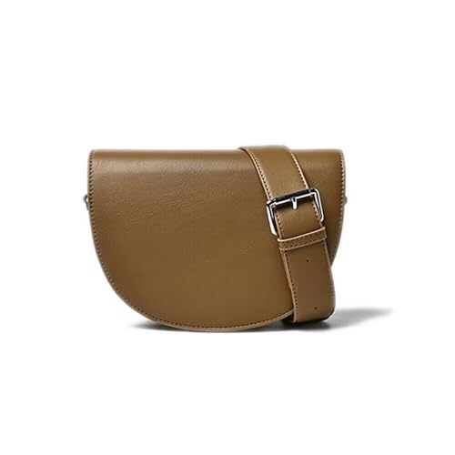 Stylish Vintage Saddle Bag Small PU Leather Shoulder Bag Half Moon Crossbody Cluth Purse with Wide Adjustable Strap