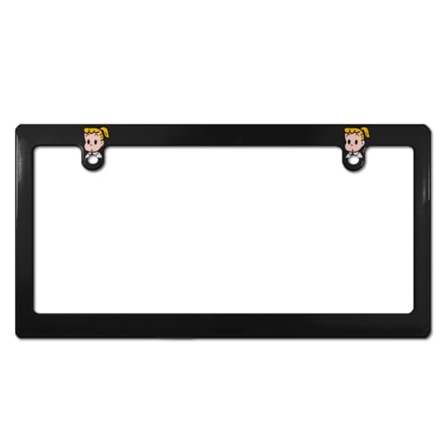 オサムグッズ ナンバープレート フレーム ナンバーフレーム 普通車 軽自動車適用 装飾ボーダー タグ装飾 耐久性 カーアクセサリー 錆びにくい おしゃれ ?り物