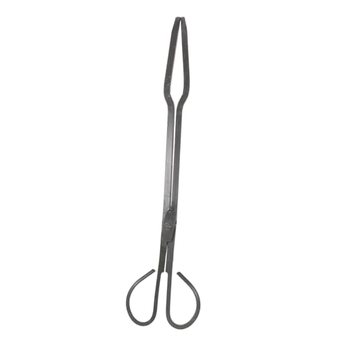 BESPORTBLE Heavy Duty Iron Firewood Tongs with Ergonomic Handle Stable Log Grabber for Fireplace Indoor Fire Pit Bonfires BBQ Safe Heat-Resistant Wood Lifting Tool for Home and Outdoor Use