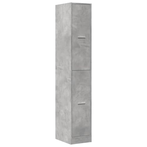 vidaXL Apothekenschrank, betongrau, 30 x 41 x 174,5 cm, Spanplatte, Apothekenschrank, Apothekenmöbel, Schrank mit Schubladen für Apotheken