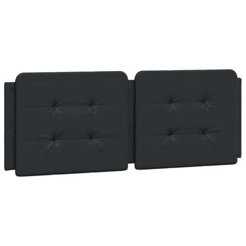 vidaXL Coussin de tête de lit Zadar, Oreiller Rembourré de Tête de Lit, Accessoire de Lit de Chambre à Coucher Intérieur, Noir 140 cm Similicuir